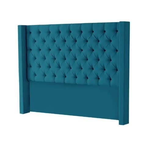 Headboards Megabrand Furniture Sky Blue Chesterfield Winged headboard King size for sale in